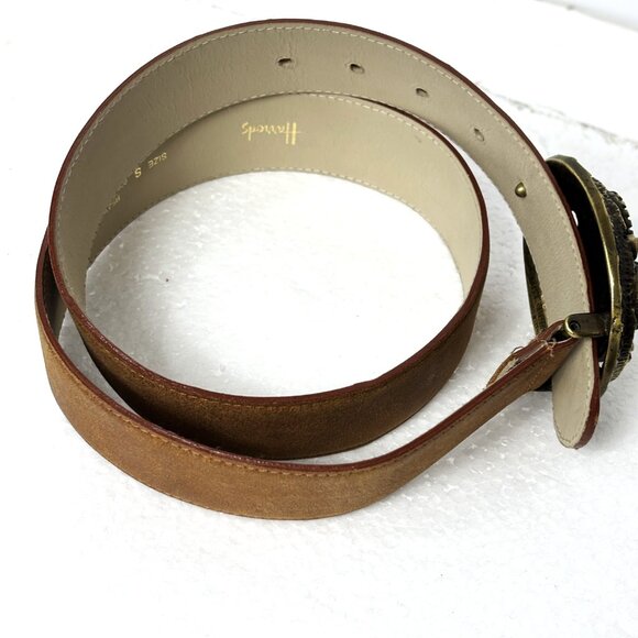 Harrrods Genuine Leather Jeweled Belt Buckle Vintage Belt Small main image 5